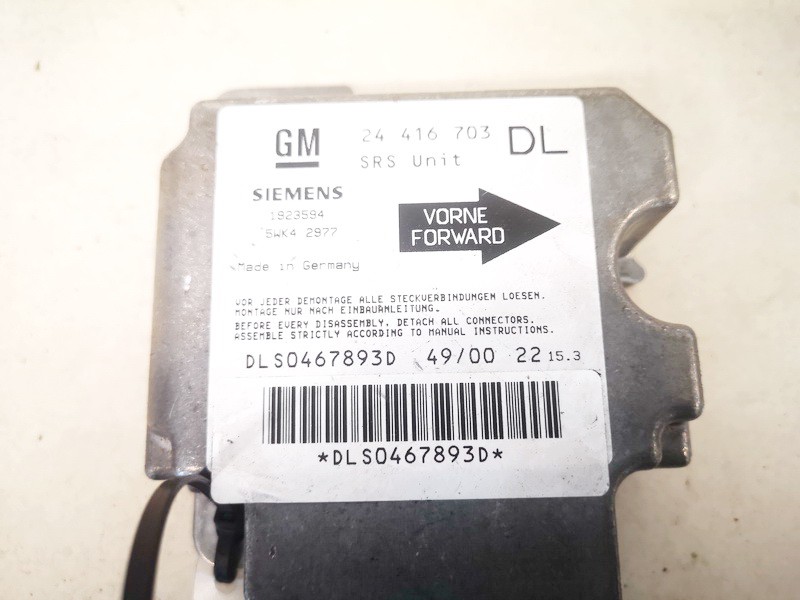 24416703DL Opel Astra 2001 Airbag crash sensors module - Thumbnail 2