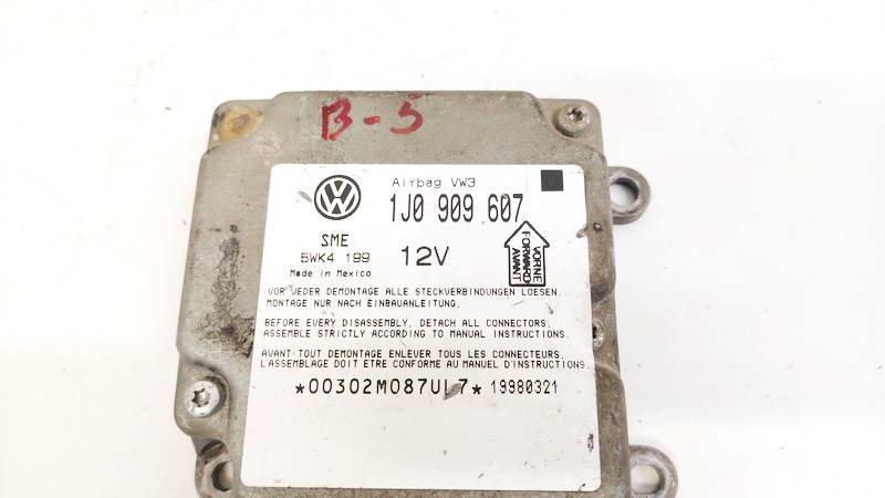 1J0909607 Volkswagen Passat 1999 Airbag crash sensors module - Thumbnail 3