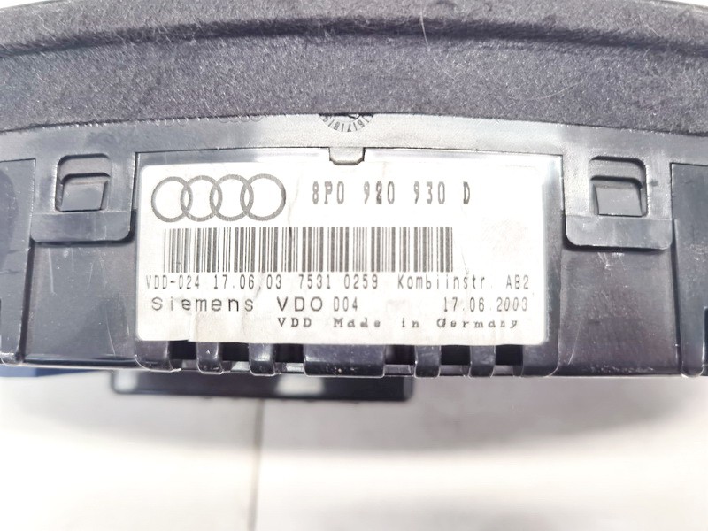 8P0920930D Audi A3 2003 Speedometers - Cockpit - Speedo Clocks Instrument - Thumbnail 3