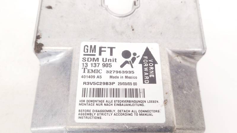 13137905 Opel Astra 2006 Airbag crash sensors module - Thumbnail 2