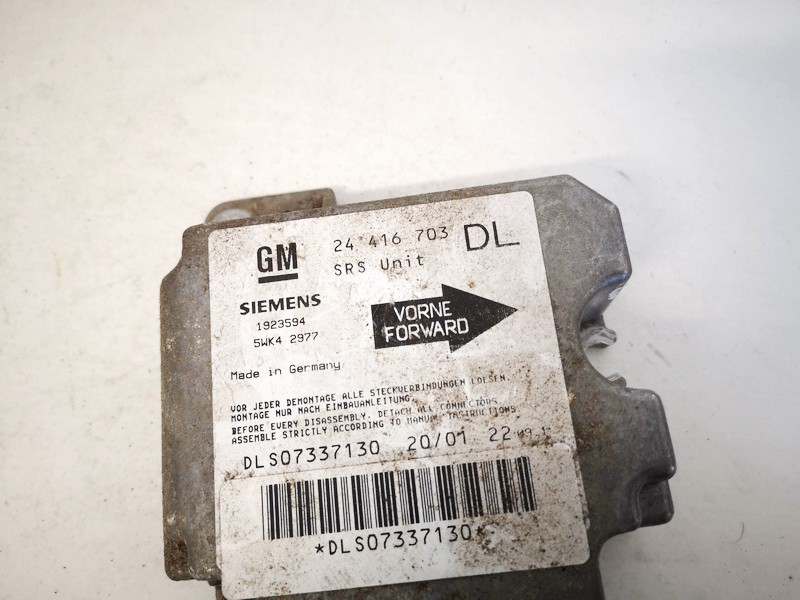 24416703DL Opel Astra 2000 Airbag crash sensors module - Thumbnail 2