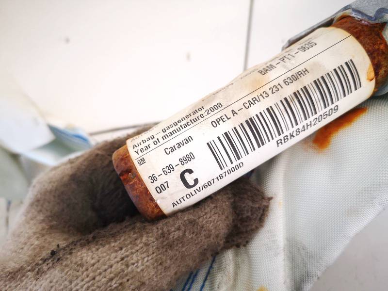 13231630 Opel Astra 2008 Roof SRS - FRONT RIGHT - Thumbnail 3