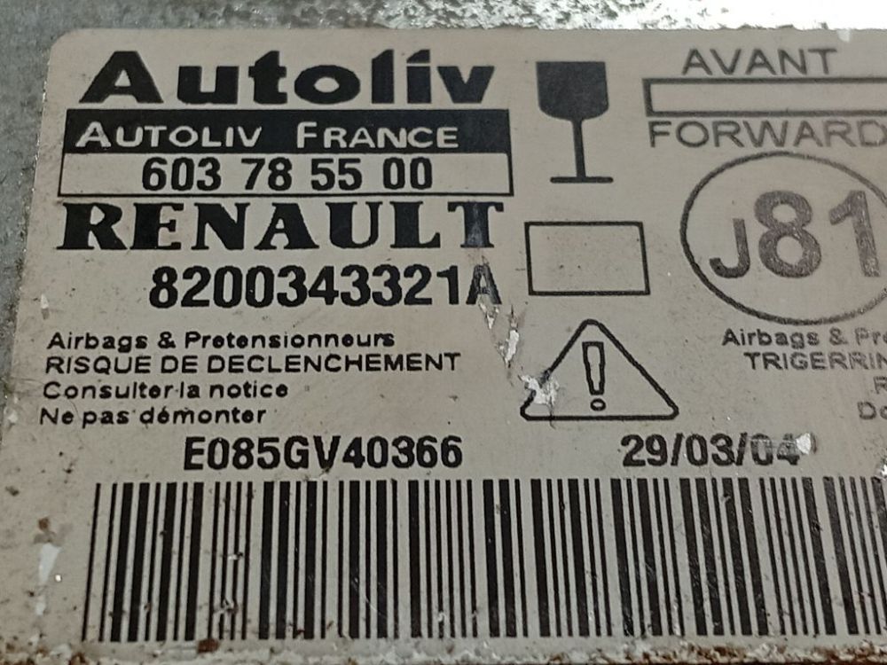 603785500 Renault Espace 2004 Komputer SRS airbag – moduł sterujący poduszek powietrznych - Thumbnail 4
