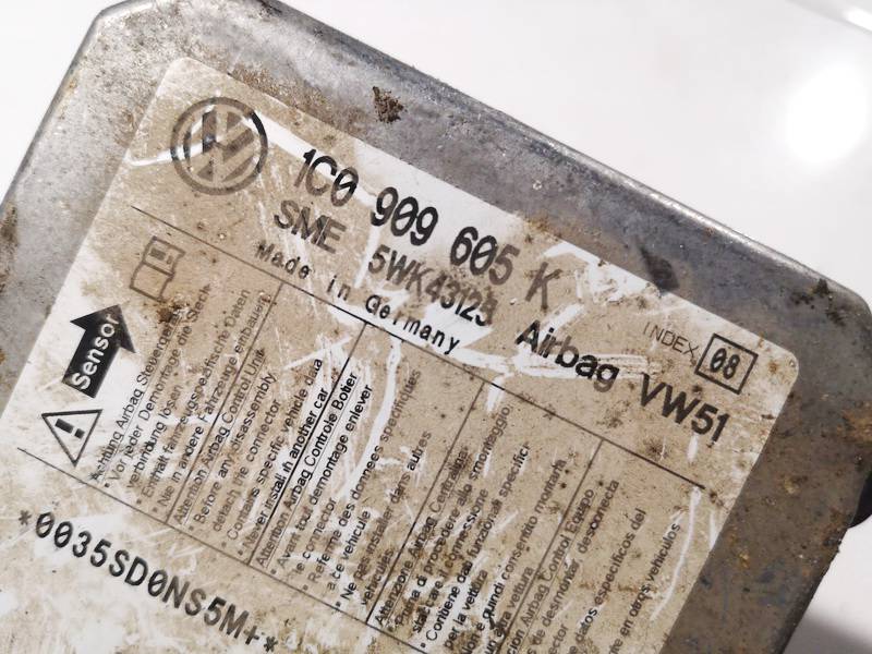 1C0909605K Volkswagen Polo 2003 SRS gaisa spilvena dators – gaisa spilvenu vadības bloks - Thumbnail 3