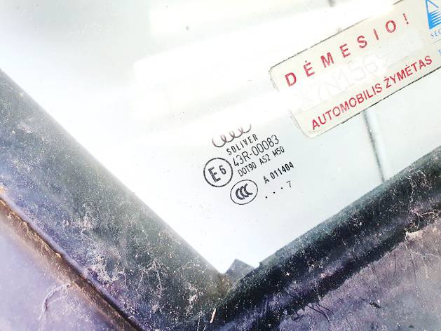 AS2 Audi A6 2007 Door-Drop Glass - FRONT RIGHT - Thumbnail 3