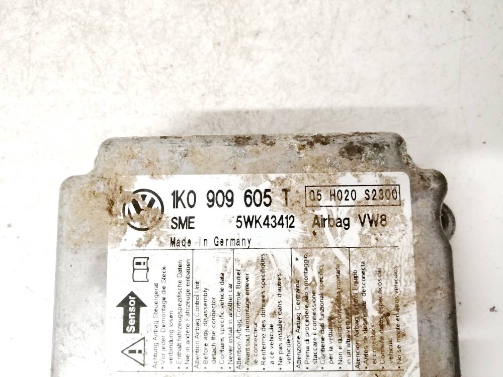 1K0909605T Skoda Octavia 2013 srs-turvatyynyn tietokone – turvatyynyn ohjausyksikkö - Thumbnail 3