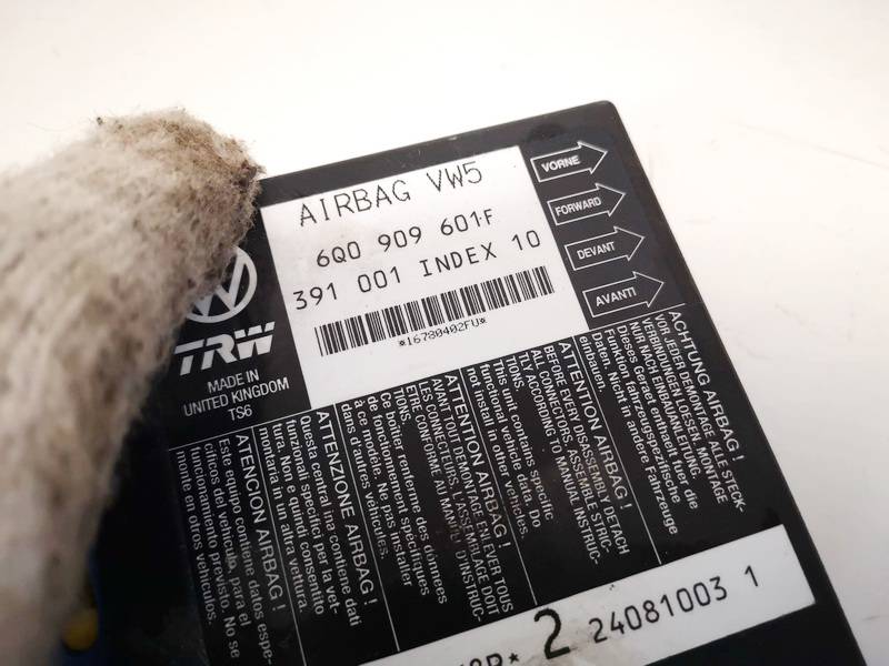 6Q0909601F Volkswagen Polo 2009 Airbag crash sensors module - Thumbnail 2