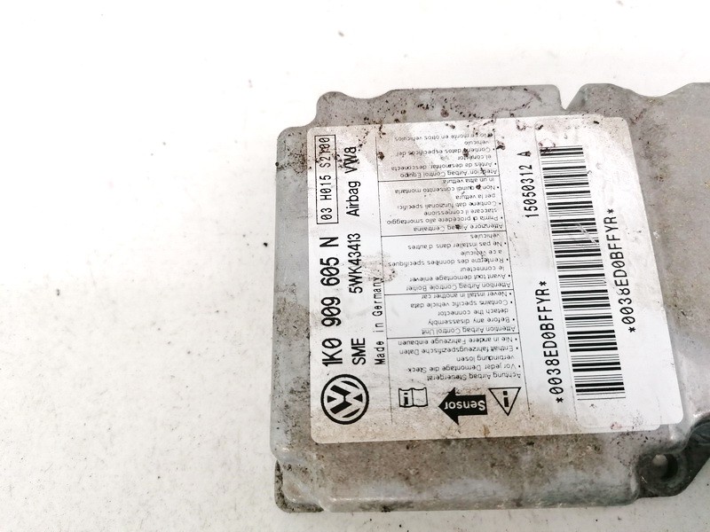 1K0909605N Volkswagen Golf 2007 Airbag crash sensors module - Thumbnail 3
