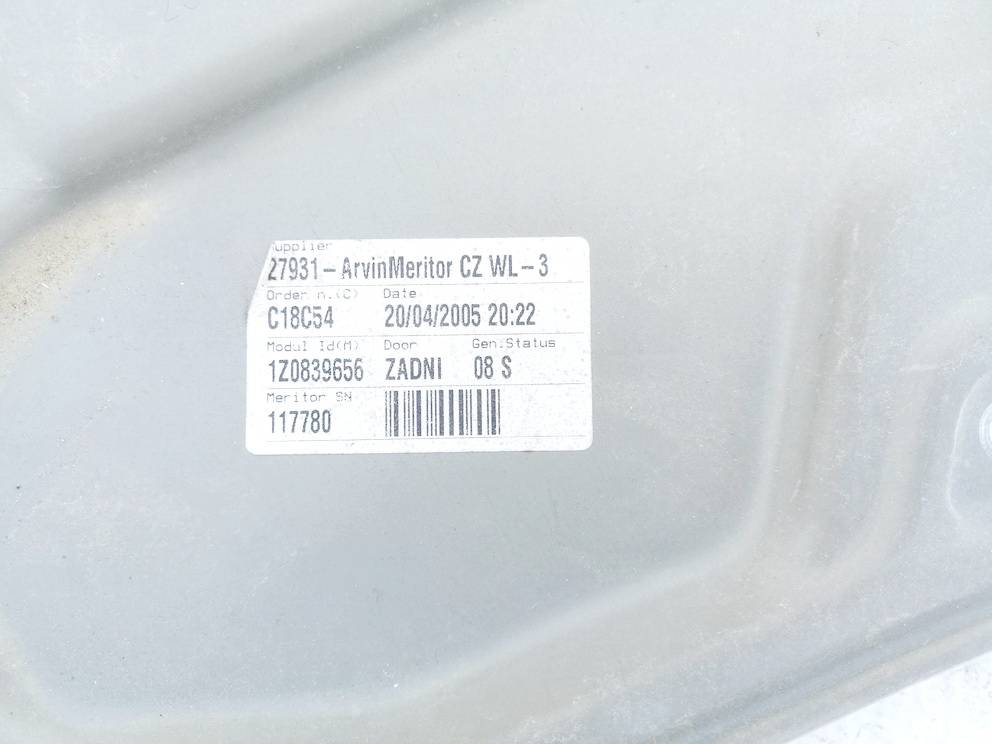 1Z0839655 Skoda Octavia 2005 Door winder mechanism (Window Regulator) - REAR LEFT - Thumbnail 3
