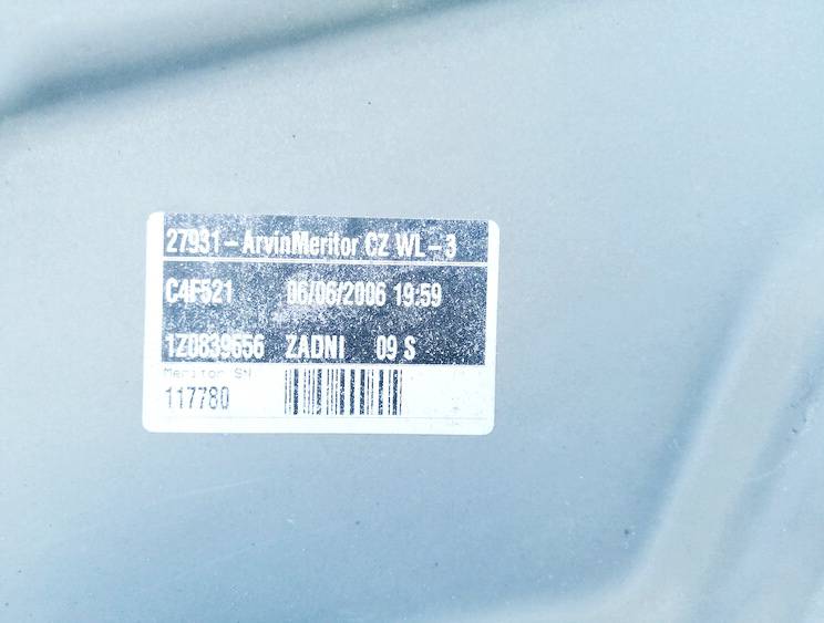 1Z0839656 Skoda Octavia 2006 Door winder mechanism (Window Regulator) - REAR RIGHT - Thumbnail 3