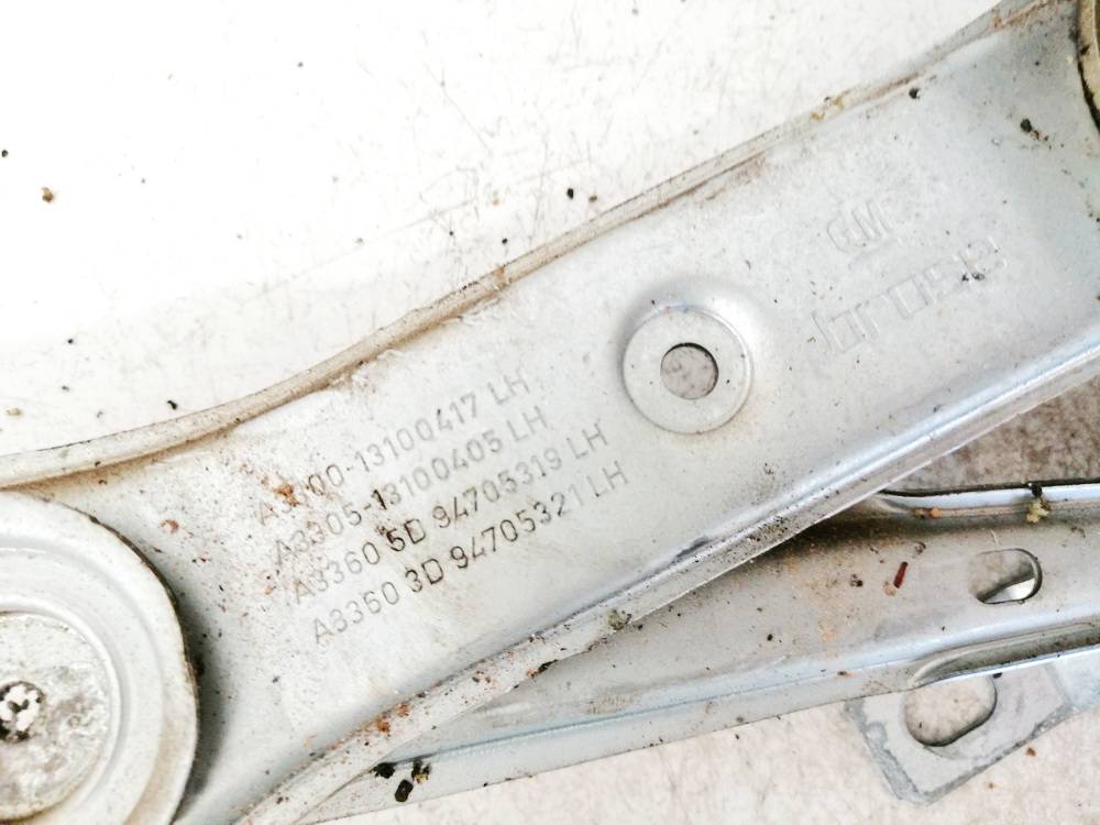 13100417 Opel Astra 2007 Door winder mechanism (Window Regulator) - FRONT LEFT - Thumbnail 3