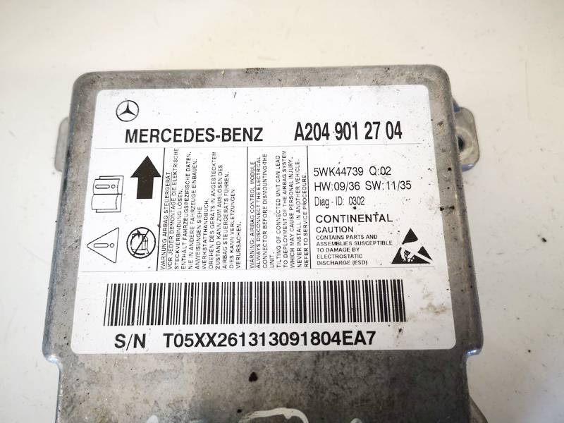 A2049012704 Mercedes-Benz C-CLASS 2013 Airbag crash sensors module - Thumbnail 2