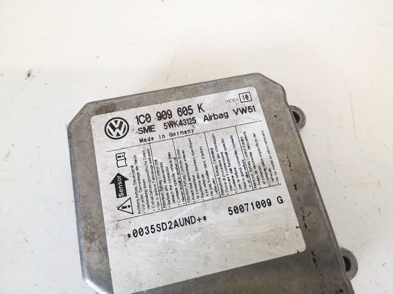 1C0909605K Skoda Roomster 2008 Airbag crash sensors module - Thumbnail 2