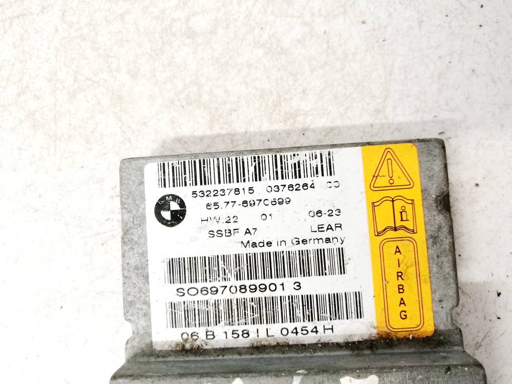 65776970699 BMW 7-Series 2006 SRS AIRBAG KOMPIUTERIS - ORO PAGALVIU VALDYMO BLOKAS - Thumbnail 3