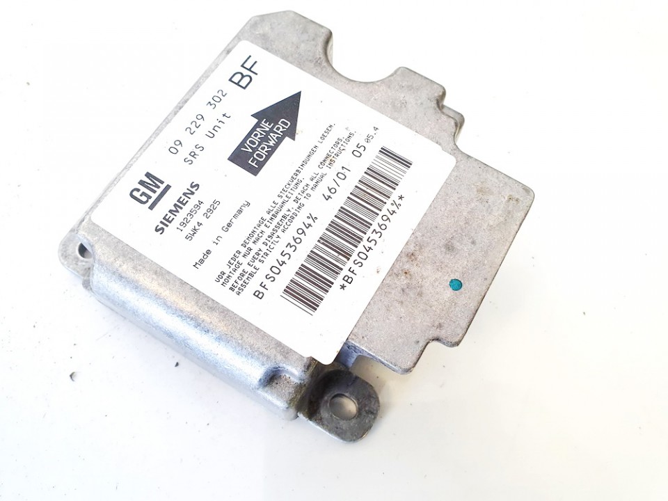 09229302BF Opel Astra 2001 CENTRALITA AIRBAG