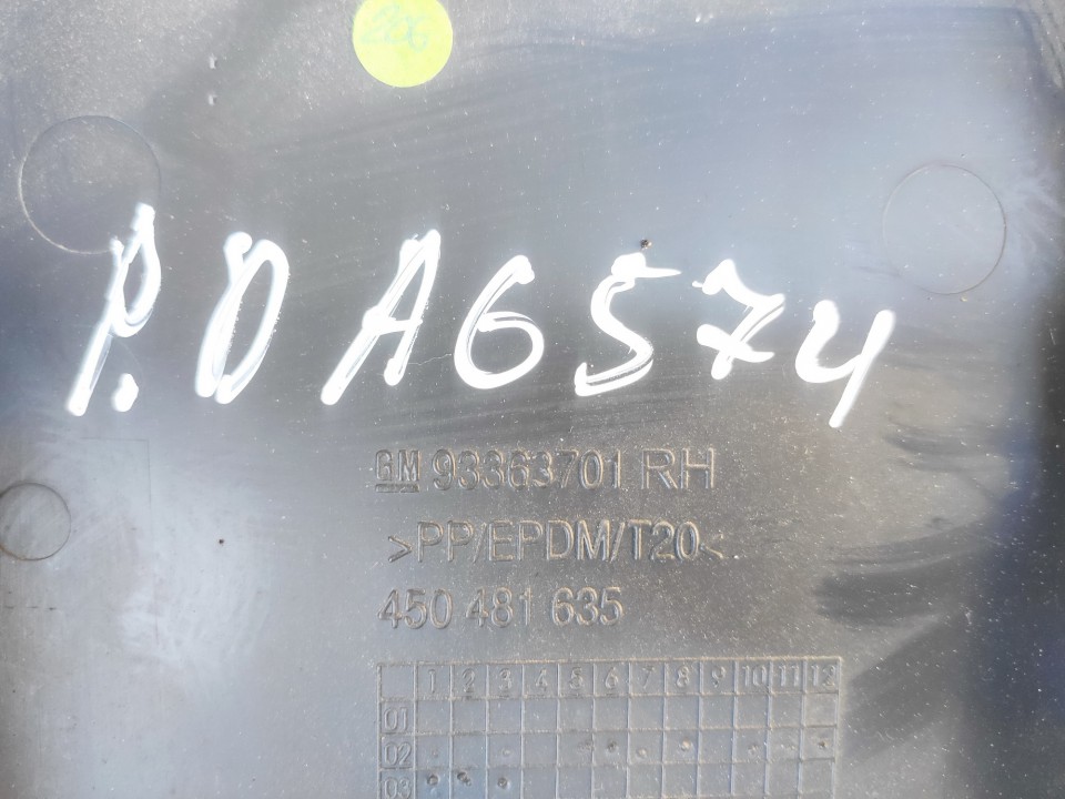 93363701 Opel Meriva 2003 Salono apdaila (plastmases) - Thumbnail 3